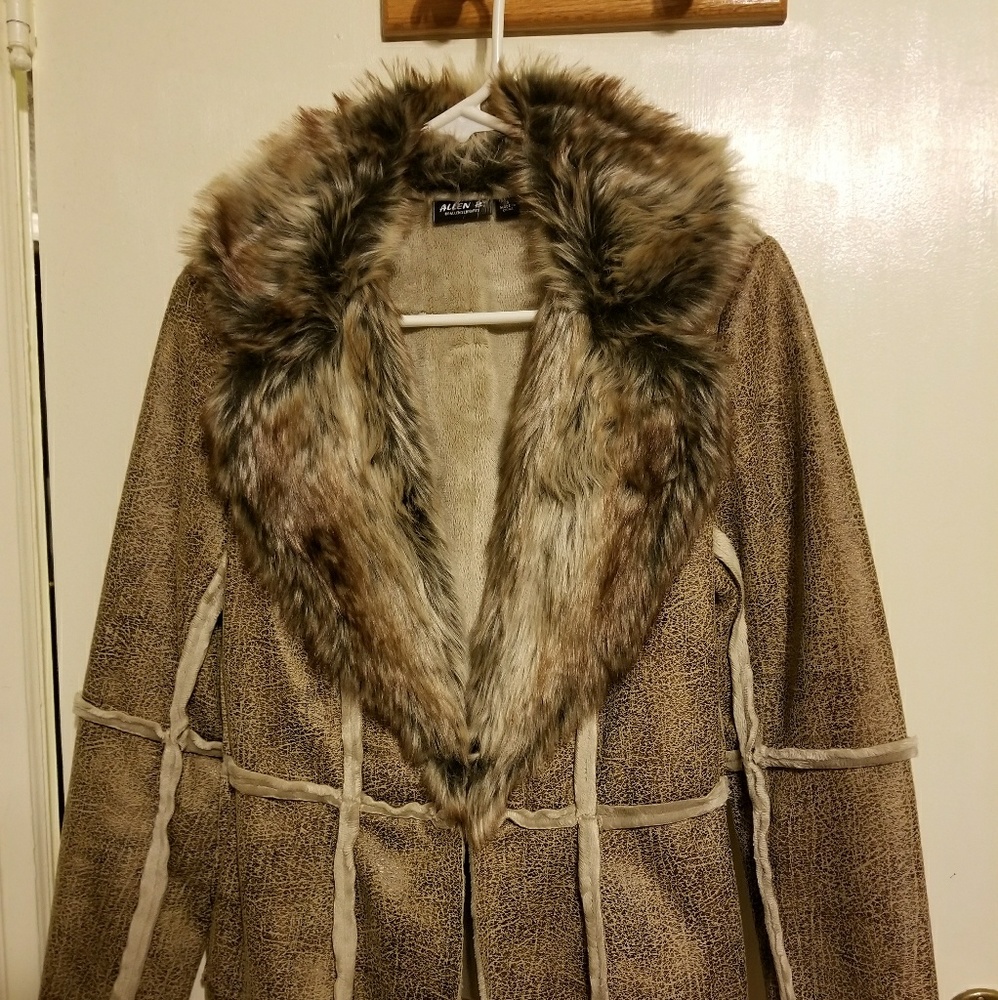 Allen B. faux fur leather jacket